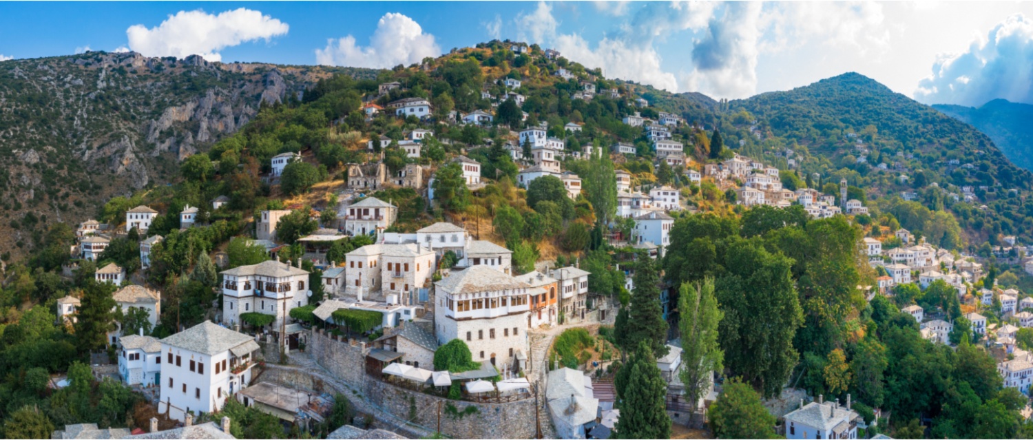 Greek village mountains