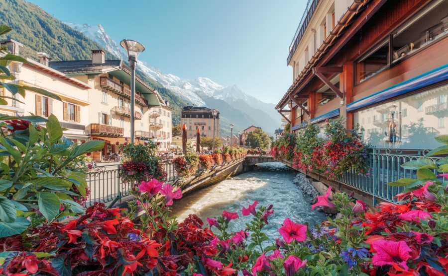 Beautiful view of Chamonix, Mont Blanc