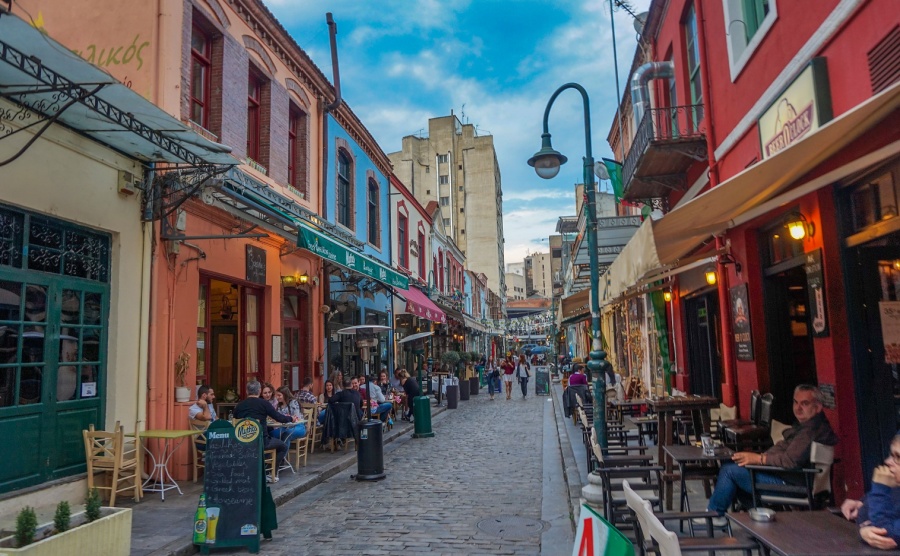 This bustling street in Ladadika could be your local if you buy a property in Thessaloniki 