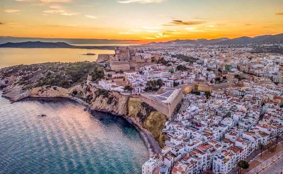 Ibiza Town at sunset