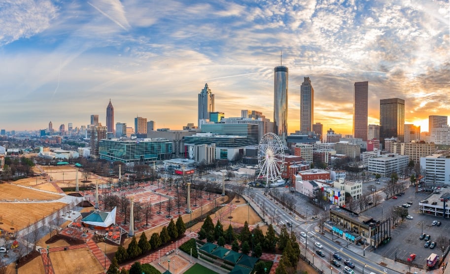 Bird's-eye view of Atlanta, Georgia