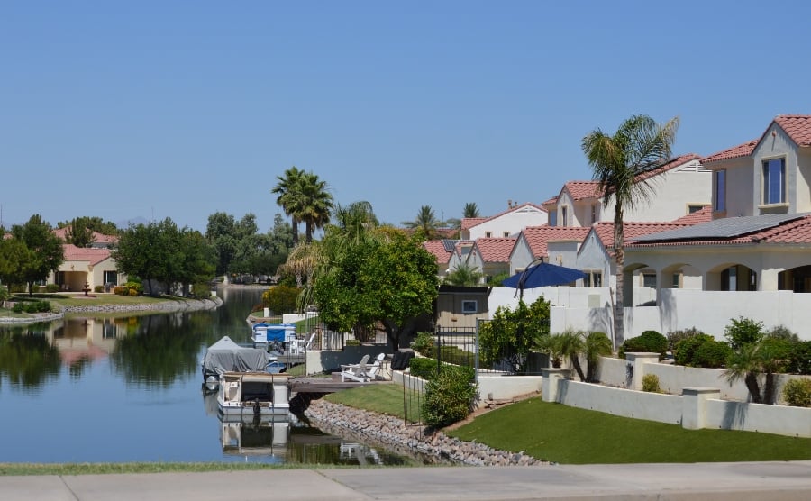 Houses by the water in Phoenix