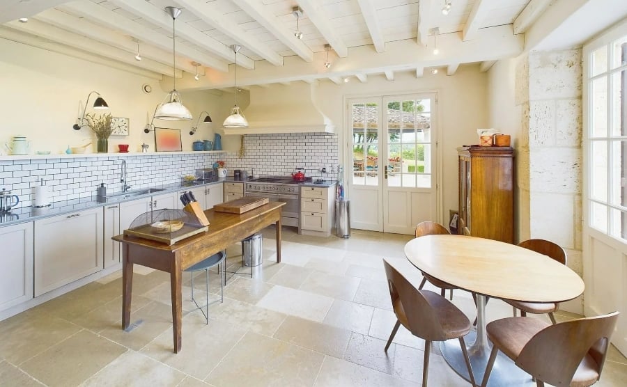 Kitchen in a designer-renovated country home