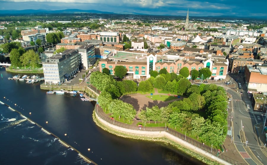 Aerial shot of Limerick