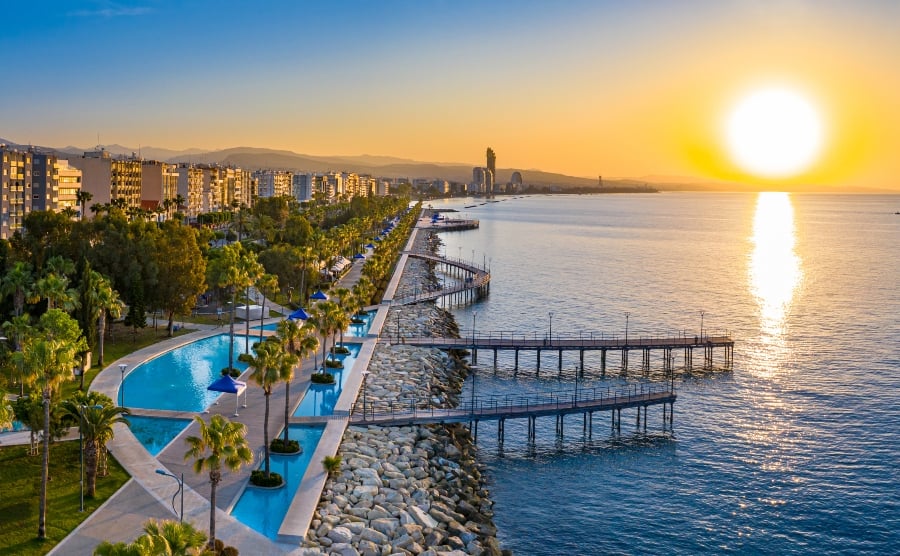 Limassol in Cyprus at sunset