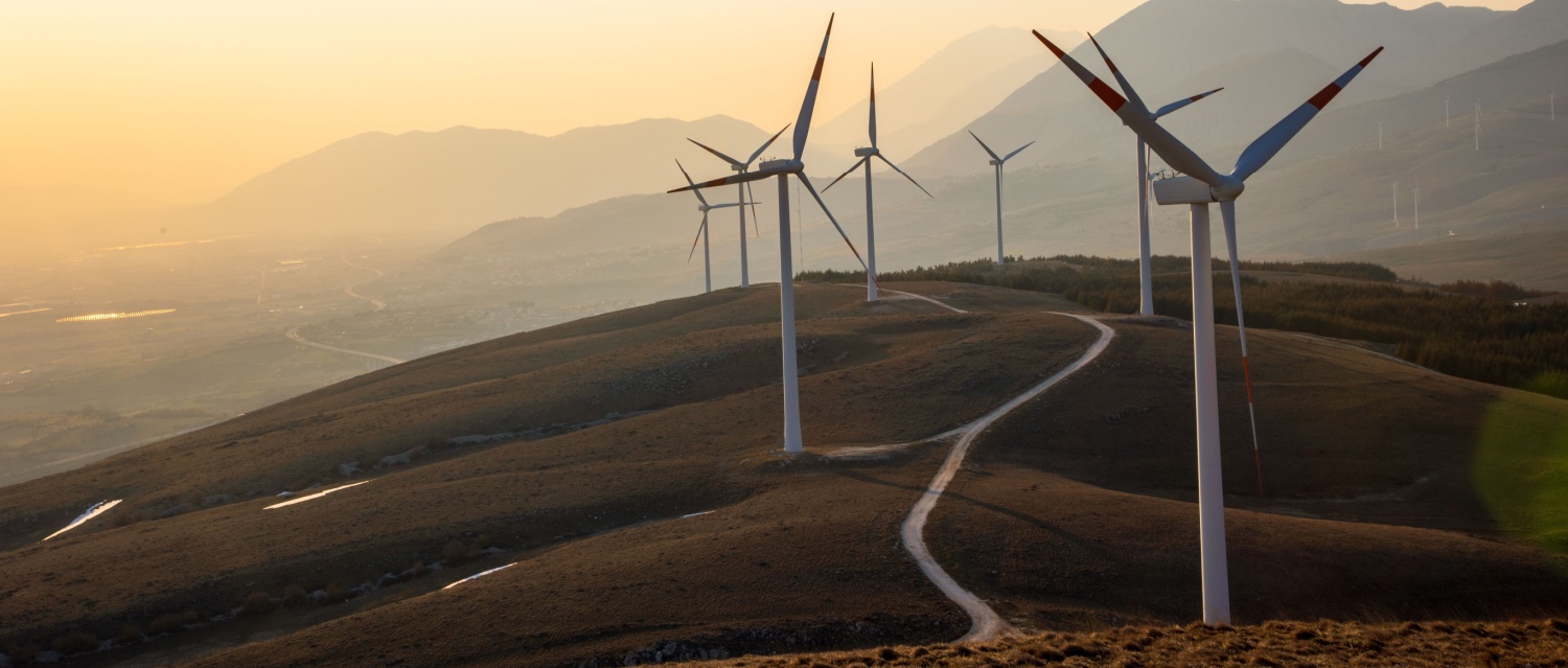 Wind turbines in the French countryside