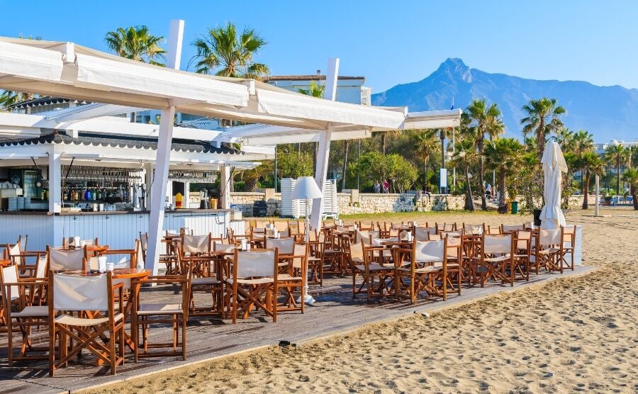 Beach bar in Marbella