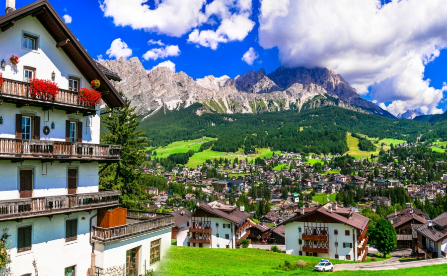 A ski resort in summer in The Dolomites