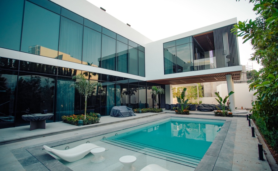 An interior courtyard in a Dubai home