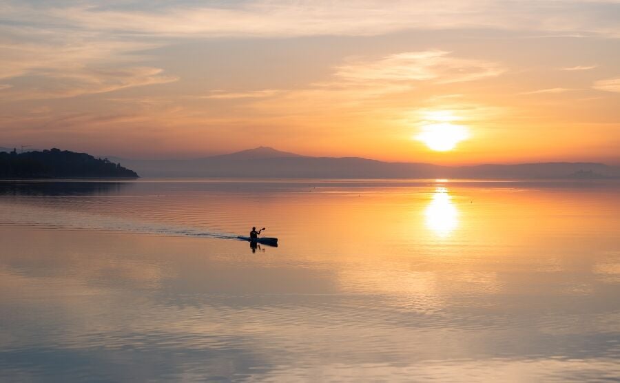 Lake Trasimeno at sunset