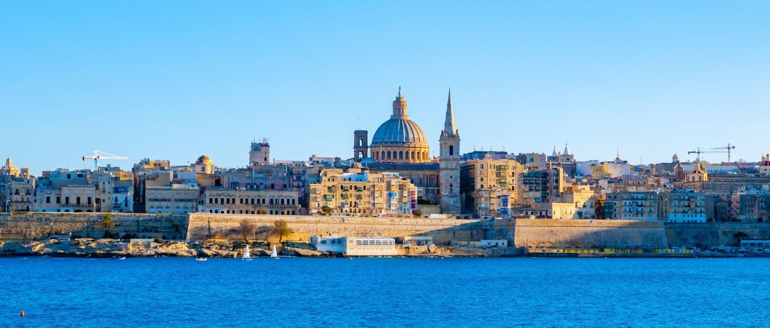 Skyline of Malta just before sunset