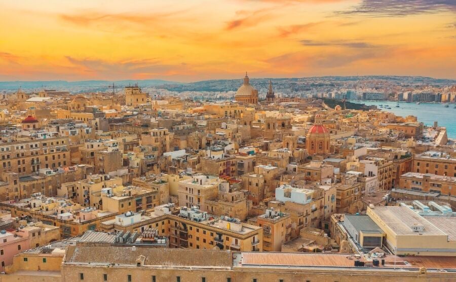 Valletta at sunset