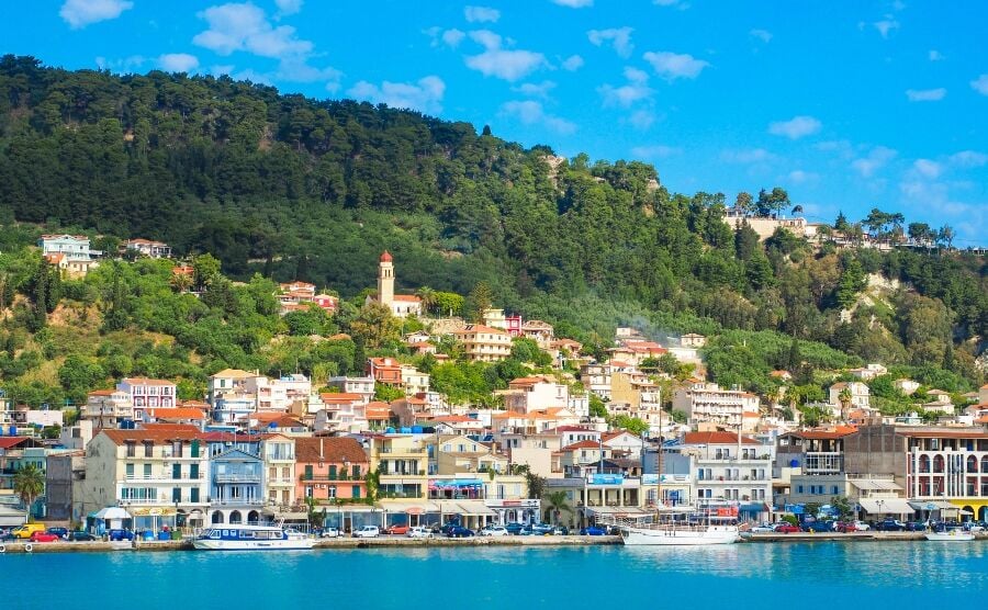 Panorama shot of Zante town