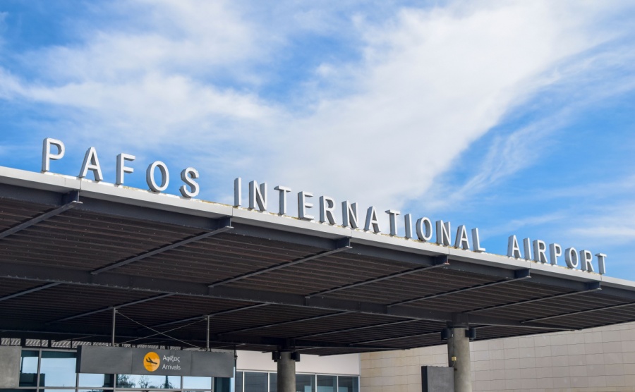 Paphos airport sign