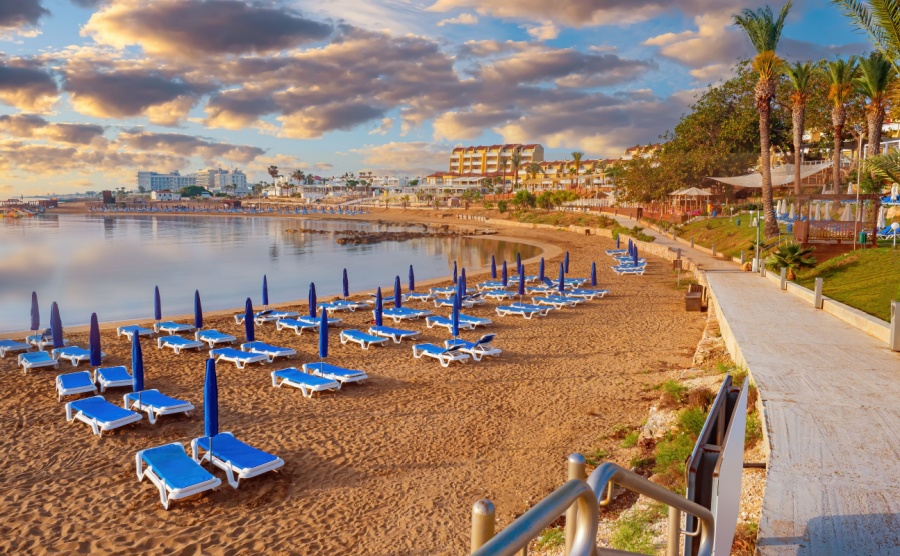 One of the many beaches that line the coast of Protaras