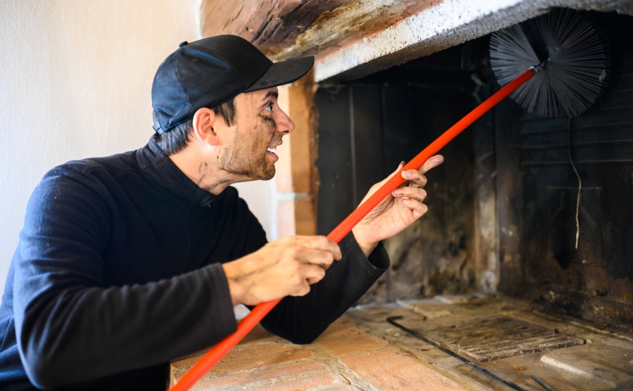 A chimney sweep in France