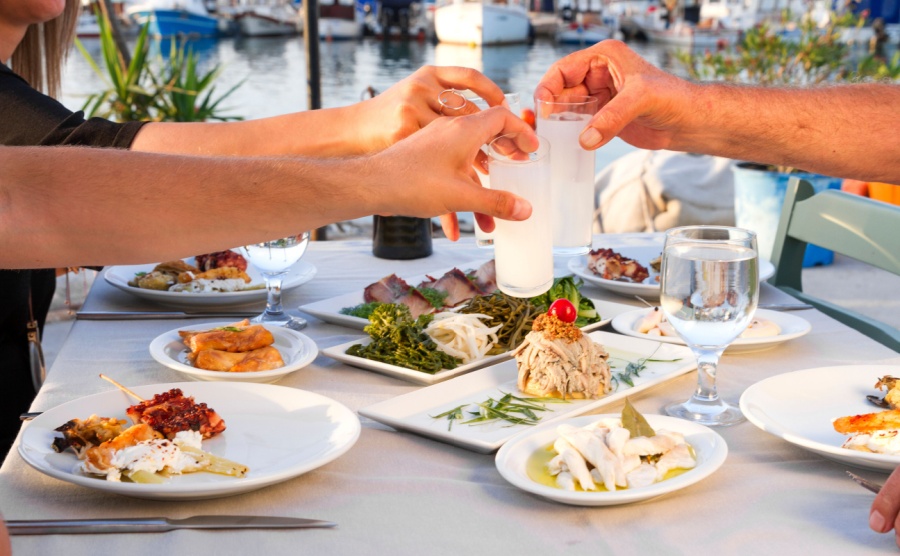 People sharing a dinner in Paphos