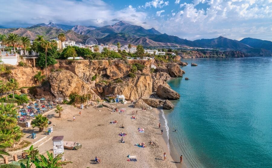 Aerial view of Nerja Calahonda beach