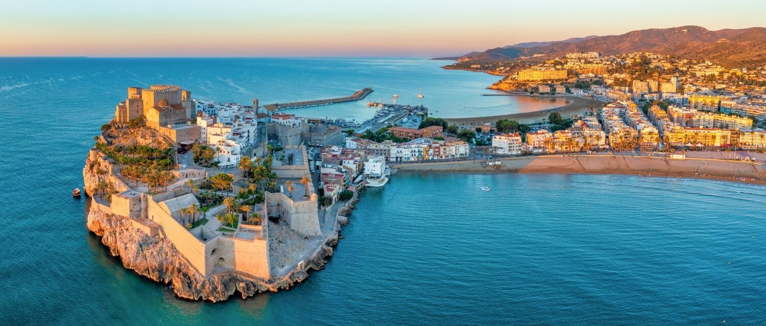 panoramic view of Peniscola in Spain