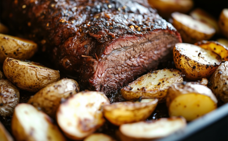 A beef brisket Sunday roast