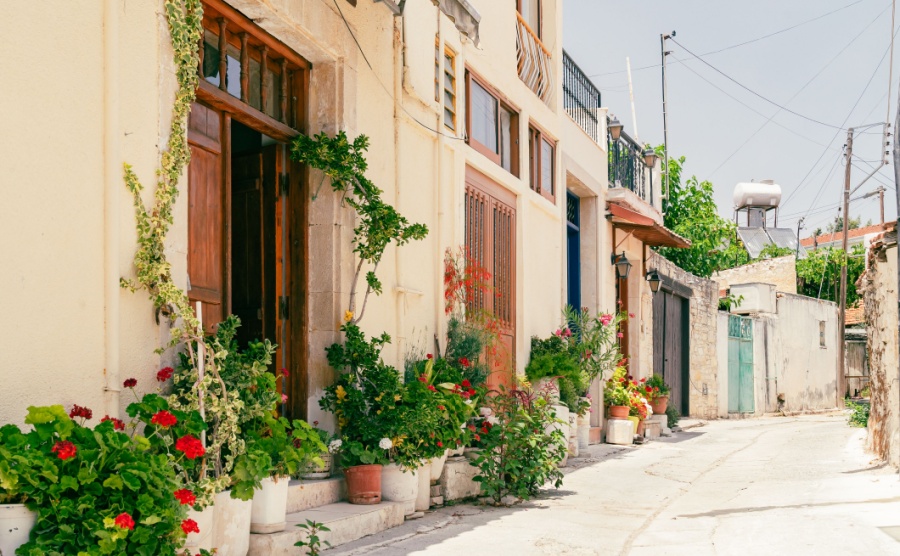 A street in Omodos, Cyprus