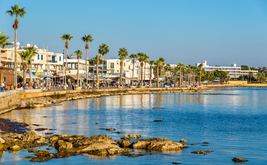 The beach of Paphos