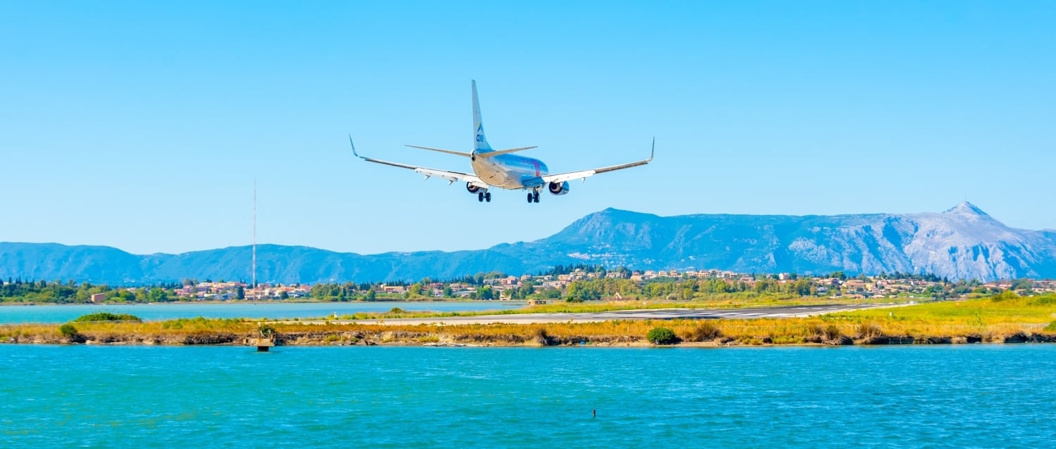 An aeroplane in Corfu