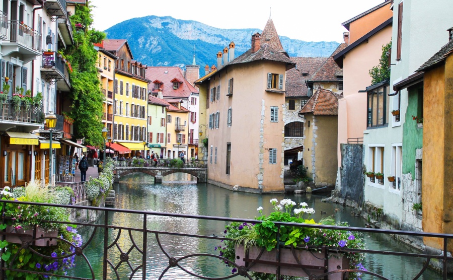 Chamonix village river Arve