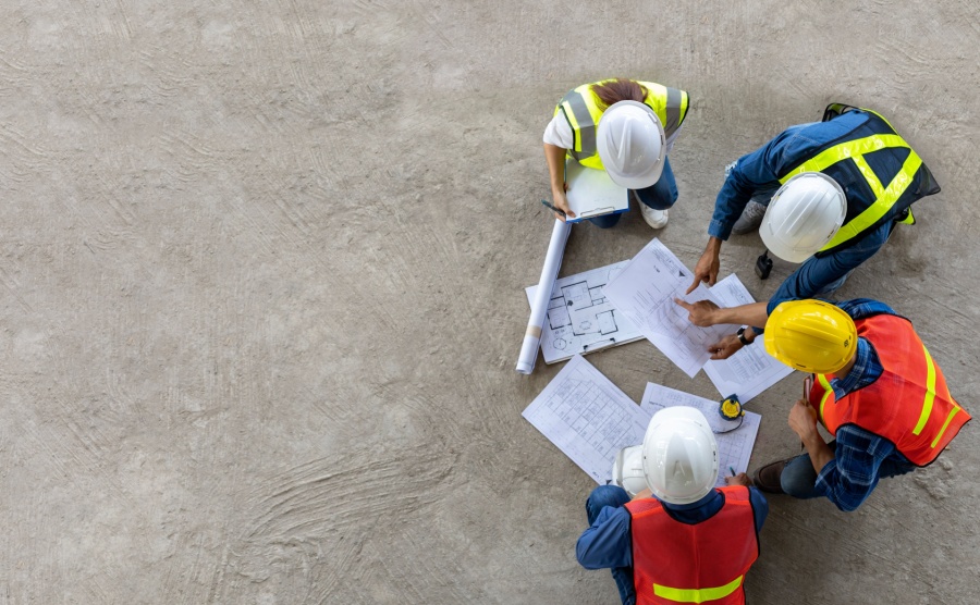 Builders on a building site