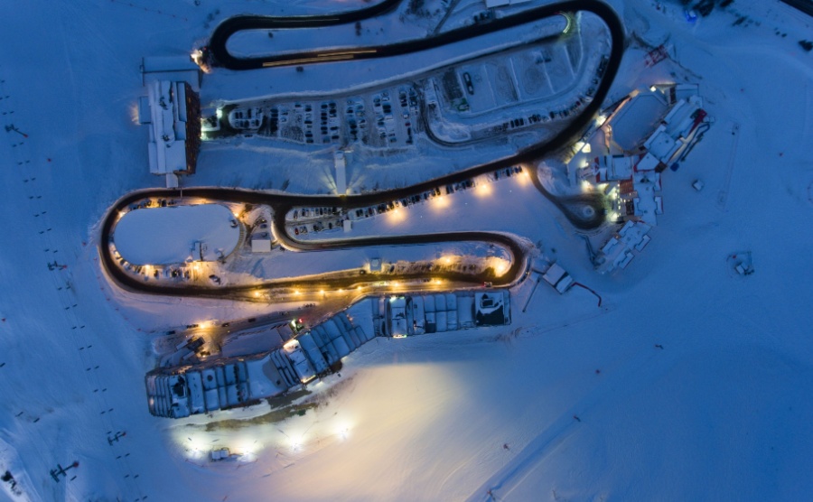 La Plagne seen from overhead