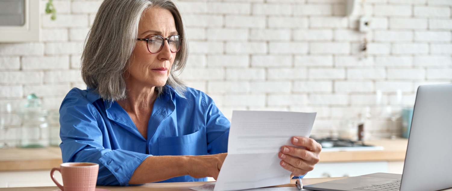 A woman looking at legal fees