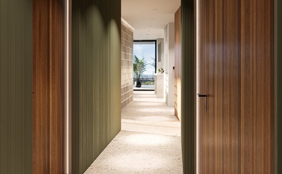 A corridor in the Oak35 development